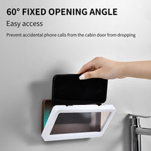 Load image into Gallery viewer, White Phone Holder Waterproof Phone Case Bathroom Shower Phone Holder Stand Box Wall Mounted Shower Case Bracket Full Body Waterproof Shockproof Phone Case Clear Protective Cover Case

