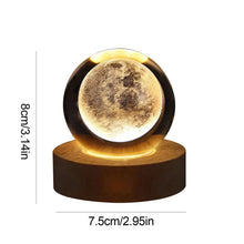 Load image into Gallery viewer, Kids LED Crystal Ball Lamp – 3D Moon &amp; Galaxy Table Decor Toy
