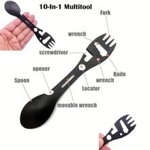 将图片加载到图库查看器，Outdoor Survival Tools 5 in 1 Camping Multi-functional EDC Kit Practical Fork Knife Spoon Bottle/Can Opener
