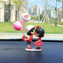 Load image into Gallery viewer, Couple Cute Ornaments for Car, Car Decoration Cute Cartoon Couples Action, Cartoon Car Dashboard Decorations, Cute Lovely Kiss C
