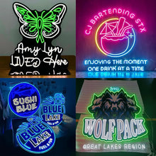 Load image into Gallery viewer, Neon sign custom Can Personalized RGB Neon Sign For Wedding Wall Decorations Birthday Bar Party Name Neon Signs Business Logo
