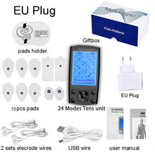 Load image into Gallery viewer, EMS Electric Muscle Stimulator Therapy 24 Modes 4 Output Channel Tens Unit Machine Physiotherapy Pulse Body Massager Dropship
