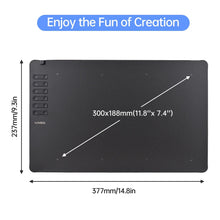 Load image into Gallery viewer, VINSA T1161 Graphics Drawing Tablet Ultra-thin Stylus 8 Pen Nibs Art Creation Sketch with 8192 Levels Pressure Battery-free
