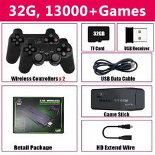 Load image into Gallery viewer, Video Game Console Built-in 20000+ Games Retro Handheld Game Player 64G 4K TV Game Stick 2.4G Wireless Controller Gamepad
