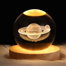 Load image into Gallery viewer, Kids LED Crystal Ball Lamp – 3D Moon &amp; Galaxy Table Decor Toy
