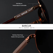 Load image into Gallery viewer, BARCUR Oversize Polarized Sunglasses for Women Trendy Double Beam Design Metal Elliptical Frame with UV400 Protection Fashionable Sun Glasses for Summer Outdoor &amp; Daily Wear
