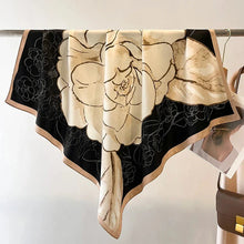 Load image into Gallery viewer, 90x90cm Square Silk-Feel Scarf – Luxury Women’s Shawl &amp; Head Wrap
