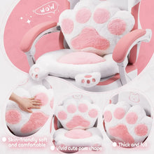 Load image into Gallery viewer, Gaming Chair, Cute with Cat Ears Paw Lumbar and Cushion,Ergonomic Computer Chair with Footrest, Reclining, Computer Chair
