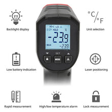 将图片加载到图库查看器，UNI-T UT306S UT306C Digital Thermometer Non Contact Household Industrial Infrared Laser Temperature Tester Meter Gun -50℃-500℃
