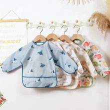 将图片加载到图库查看器，Waterproof Long Sleeve Baby Bib | Washable Feeding Bib with Full Coverage &amp; Easy Clean Design
