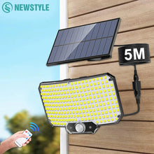 Load image into Gallery viewer, 234/318/348 LED Solar Motion Sensor Light – Super Bright Outdoor Floodlight with 3 Modes, IP65 Waterproof, Remote Control &amp; Wide-Angle Illumination
