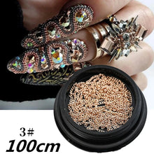 Load image into Gallery viewer, 100/50cm Luxury Crystal Chain Nail Charms - 1.5/2mm Clear &amp; AB Diamond Nail Art Decoration
