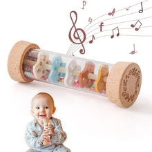 Load image into Gallery viewer, Montessori Baby Rain Stick Rainbow Hourglass Music Rattle Toy
