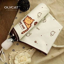 Load image into Gallery viewer, OLYCAT Automatic Umbrella Rain Women Lovely Cat Folding Umbrellas Windproof Black Coating Anti UV Parasol Women's Umbrella Girl
