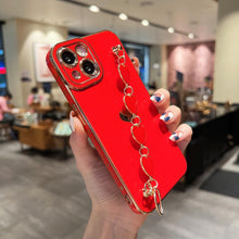 Load image into Gallery viewer, Luxury Love Heart Elegant Sparkle Case With Chain Bracelet Strap Soft Protective Bumper Cover Compatible with iPhone  Bracelet soft case for iPhone 12 Pro Max 11 pro max X XS XR 7 8 Plus Stylish Phone Cover
