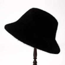 将图片加载到图库查看器，Fluffy Fur Fisherman Hat For Women Winter Plush Ear Protection Cap Windproof Warm Female Panama Caps Solid Fashion Bucket Hat
