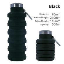 Load image into Gallery viewer, Collapsible Silicone Water Bottle - BPA-Free, Portable &amp; Reusable for Outdoor Adventures
