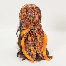 Load image into Gallery viewer, Satin Square Scarf – Elegant 2025 Print Hijab, Shawl &amp; Hair Wrap
