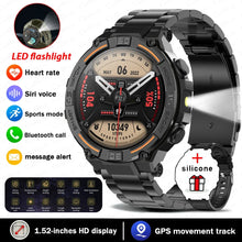 Load image into Gallery viewer, Smartwatch Military Men 360*360 HD Screen Flashlight Health Monitoring Waterproof Heart Rate BT Call Smart Watch For Android IOS
