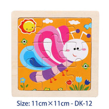 将图片加载到图库查看器，11cm/4.33in Kids Wooden Jigsaw Puzzle Games Cartoon Animal Vehicle Pattern Children Montessori Educational Toys
