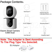 将图片加载到图库查看器，XIAOMI Smart Camera C300 Dual Camera Version，360° 3MP WiFi 6，Home Security Baby Monitor，Pet Camera，Chinese Version With Adapter
