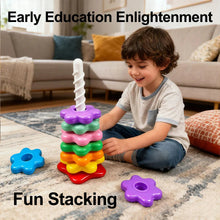将图片加载到图库查看器，Baby Rotating Rainbow Tower Montessori Stacking Toy
