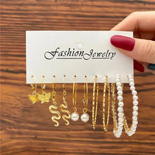 Load image into Gallery viewer, Gold Butterfly &amp; Heart Dangle Earrings Set – Acrylic Drop Jewelry for Women
