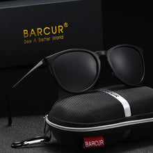 Load image into Gallery viewer, BARCUR Retro Circular Polarized Sunglasses for Women – Fashion Travel UV400 Protection TAC Lens – Durable Comfortable Plastic Titanium Frame Stylish Summer Eyewear – Trendy Mirror Lens Gift Box Included
