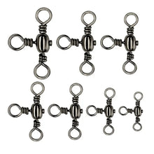 将图片加载到图库查看器，50PCS/Bag Fishing Accessories Black Nickel Plating Three-Prong Connector T-Swivel Sub-Line Splitter Outdoor Fishing Bazi Ring
