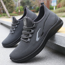 将图片加载到图库查看器，Men's Fashionable Solid Woven Knitted Running Shoes - Lightweight, Breathable, Non-Slip - Perfect Sports Shoes for Out - Lightweight, Breathable, Anti-Slip
