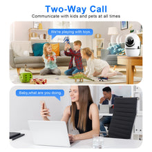 Load image into Gallery viewer, WESECUU Wifi IP Camera 360° Full Coverage PTZ Security Camera 1080P Auto Tracking Wireless Surveillance Night Vision Mini Camera

