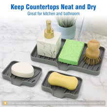 Load image into Gallery viewer, Silicone Drain Soap Dish - Anti-Slip Sink Tray for Kitchen &amp; Bathroom
