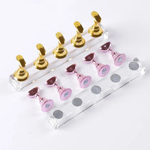 Load image into Gallery viewer, Magnetic Nail Holder Set - 5/30pcs False Nail Tip Practice Stand with Crystal Base
