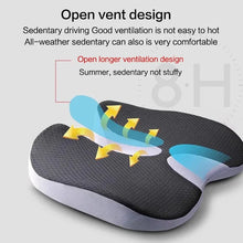 Load image into Gallery viewer, Orthopedic Memory Foam Seat Cushion – Non-Slip Tailbone &amp; Sciatica Relief Pillow for Office Chair and Car Seat
