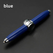 Load image into Gallery viewer, LED Gyro Spinner Pen – Multifunctional Metal Fidget Ballpoint Pen with Light | Stress Relief Spinning Pen for Writing, Focus &amp; Gifts
