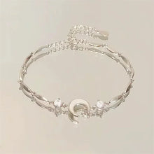 将图片加载到图库查看器，Shiny Pink Crystal Cherry Blossom Bracelets For Women Girls Sweet Moon Bow Flowers Zircon Bracelet Party Aesthetic Jewelry
