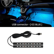 Load image into Gallery viewer, 2-in-1 LED Car Neon Foot Light - USB &amp; Cigarette Lighter Interior Ambient Lamp
