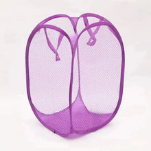 Load image into Gallery viewer, Folding Laundry Storage Basket – Mesh Household Clothes &amp; Toy Organizer
