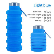 Load image into Gallery viewer, Collapsible Silicone Water Bottle - BPA-Free, Portable &amp; Reusable for Outdoor Adventures
