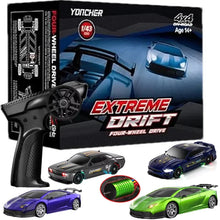 Load image into Gallery viewer, 4WD RC Drift Racing Car - 1/43 Mini High-Speed Electric Car with Gyroscope, Realistic Lights, Remote Control Toy for Kids &amp; Adults
