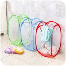 Load image into Gallery viewer, Folding Laundry Storage Basket – Mesh Household Clothes &amp; Toy Organizer
