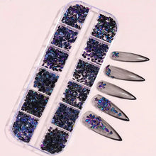将图片加载到图库查看器，Multi-Shape 3D Flat Bottom Nail Rhinestones - Colorful AB Crystal Gems for DIY Manicure &amp; Crafts
