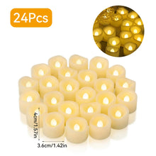 Load image into Gallery viewer, Flickering LED Ivory Electronic Candle, Flameless Tealight Candle, Battery Operated LED Tealight Candle, Ideal for Weddings, Tab
