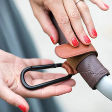 Load image into Gallery viewer, Baby Stroller Hook PU Leather Adjustable Pram Bag Hanger Travel Accessory
