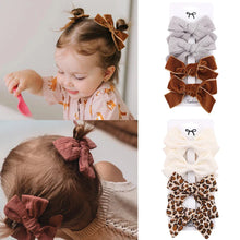 Load image into Gallery viewer, 4Pcs Leopard Print Hair Bow Clips for Baby Girls Lace Barrettes
