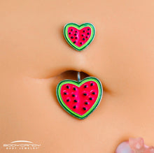 将图片加载到图库查看器，Watermelon Hearts Double Mount Belly Ring
