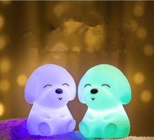 Load image into Gallery viewer, Dog LED Night Light Touch Sensor Remote Control Colors  USB Rechargeable Silicone Puppy Lamp For Children Kids Baby Perfect Gift
