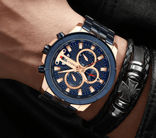 Load image into Gallery viewer, Men's Waterproof  Watch With Chronometers Day View And Fluorescent Hands Unique  Luxury Design  Perfect Gift
