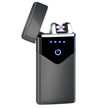 将图片加载到图库查看器，Modern Dual Arc USB Electric Touch Lighter LED ScreenTouch Fire Plasma Arc Lighter Windproof Metal Novelty Lighter Mens Gift In Elegant Gentlemen MEtal Lighter Style
