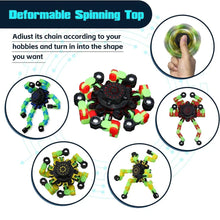 将图片加载到图库查看器，4PCS Glow-in-the-Dark Fidget Spinners – Deformable Robot Sensory Toys for Kids &amp; Adults | Stress Relief Fingertip Gyro Party Favors
